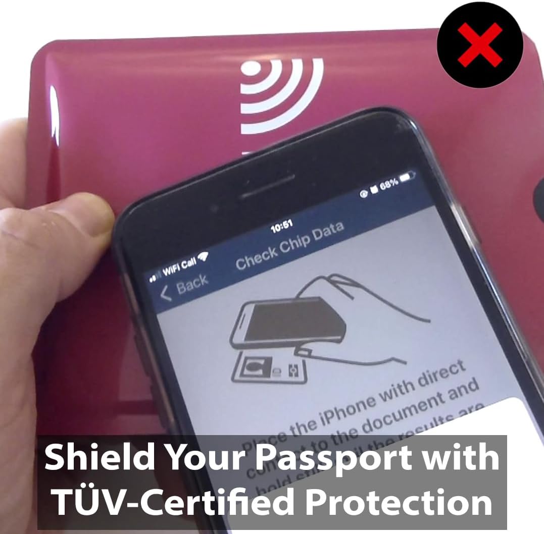 Pink RFID blocking passport protector sleeves. Contactless protection