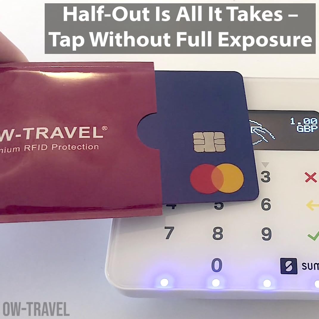 Pink RFID blocking contactless credit card security protector sleeves