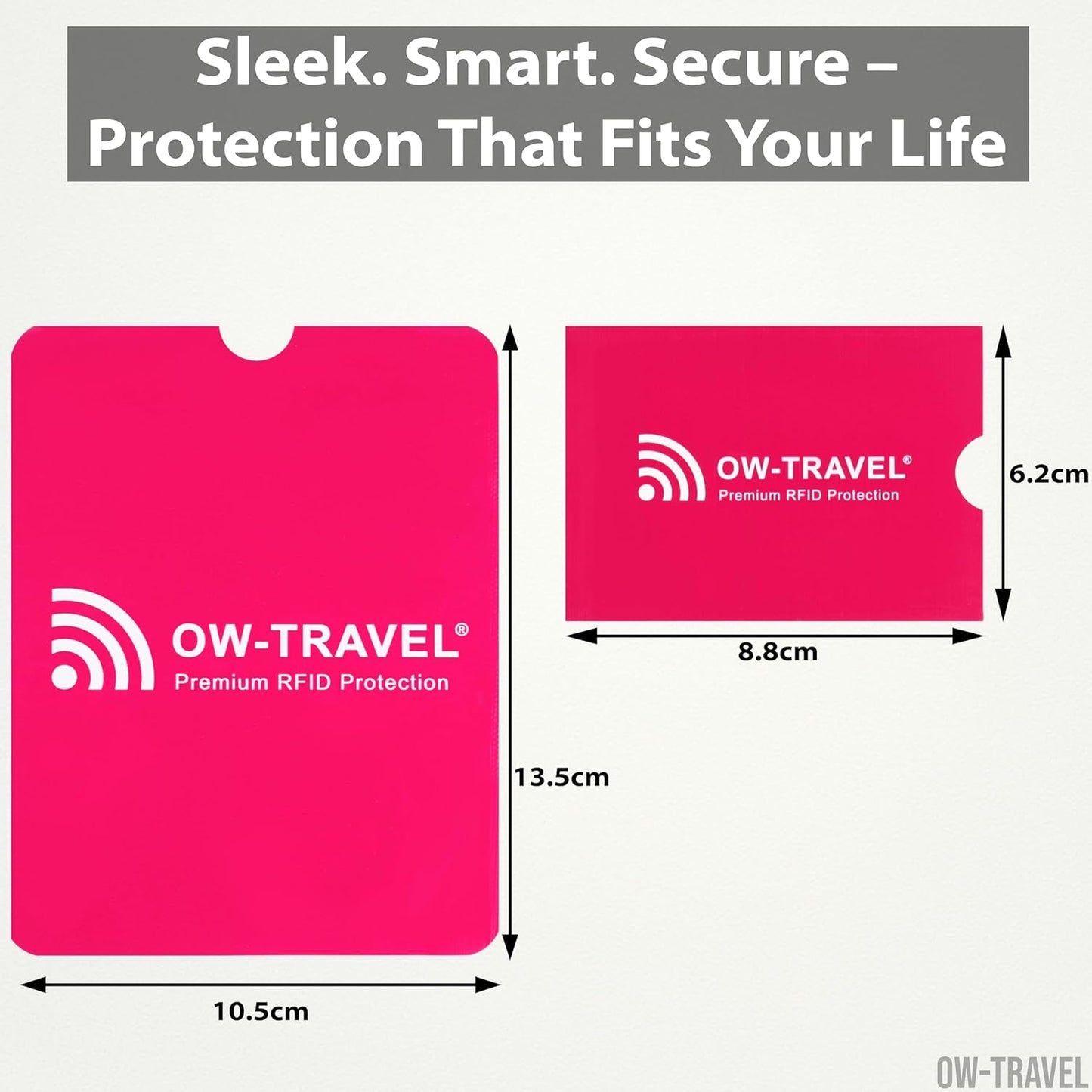 Pink RFID blocking contactless credit card passport protector sleeves