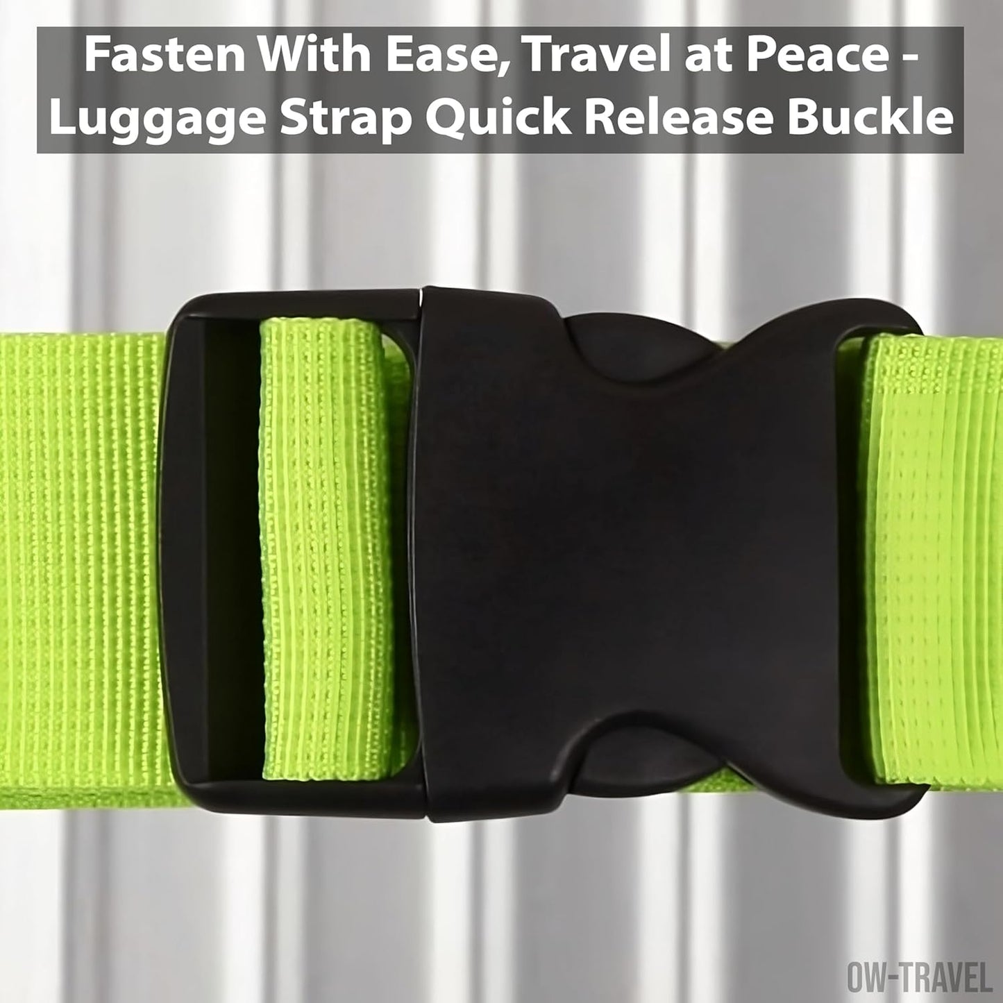 Green luggage cross strap suitcase belts with baggage label case tag