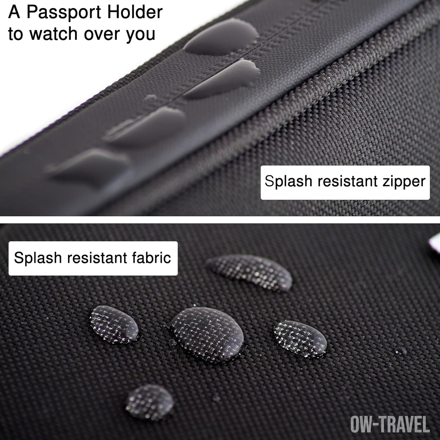 Black Passport Holder Travel Wallet Organiser with RFID Protection.