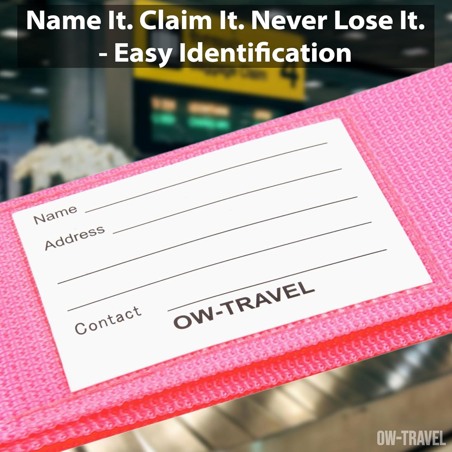 Pink luggage cross strap suitcase belts with baggage label address tag