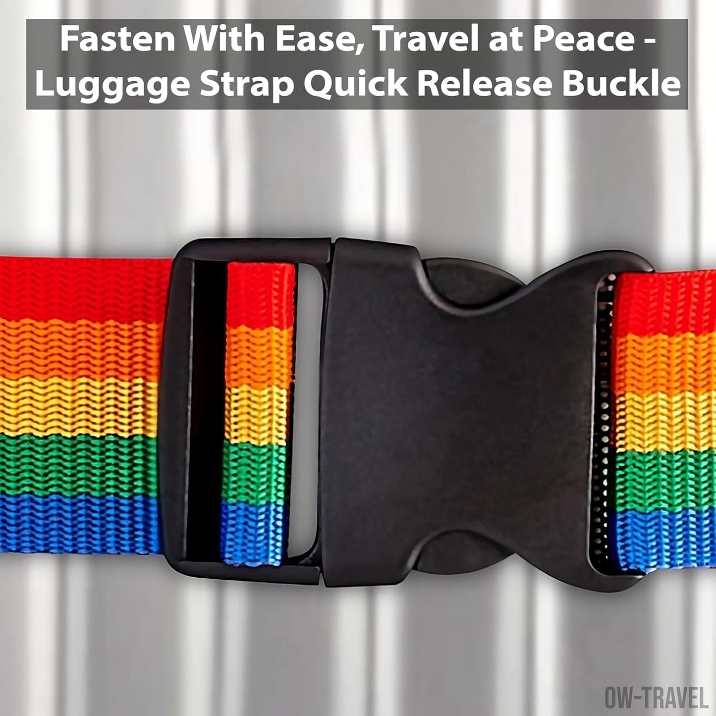 Rainbow luggage strap suitcase belts with with baggage address tag label