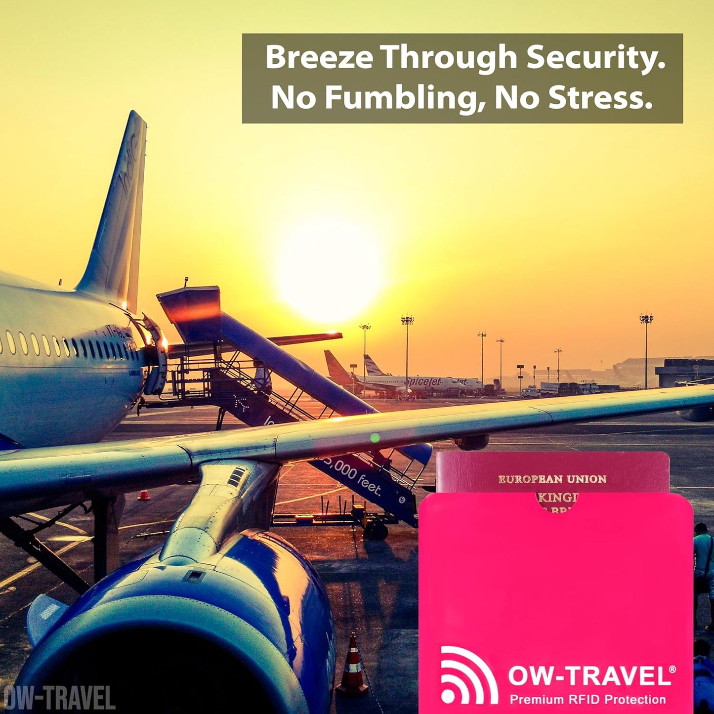 Pink RFID blocking passport protector sleeves. Contactless protection