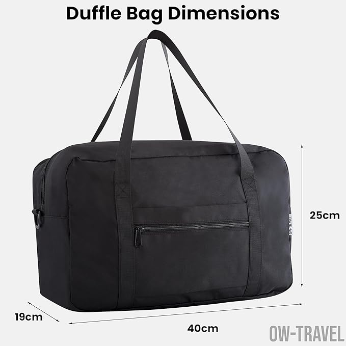 Black Ryanair Cabin Bags 40x20x25 Underseat Travel Bag (20L)