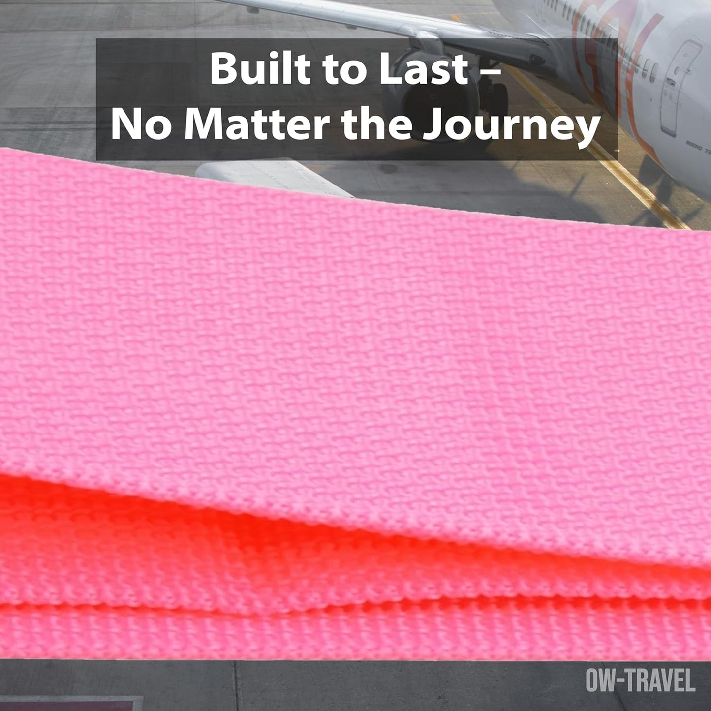 Pink luggage cross strap suitcase belts with baggage label address tag