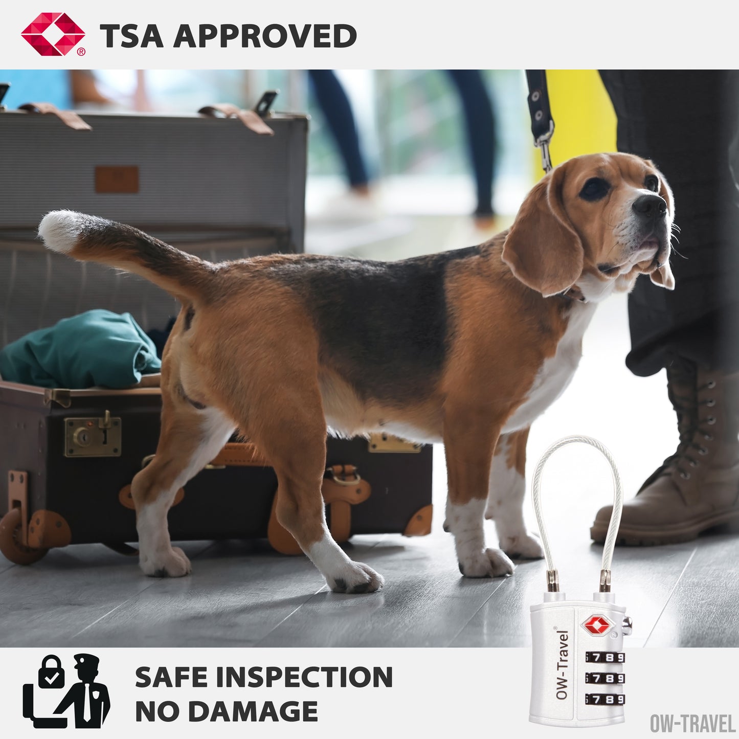 TSA luggage locks. Silver cable padlocks for suitcases lockers bags