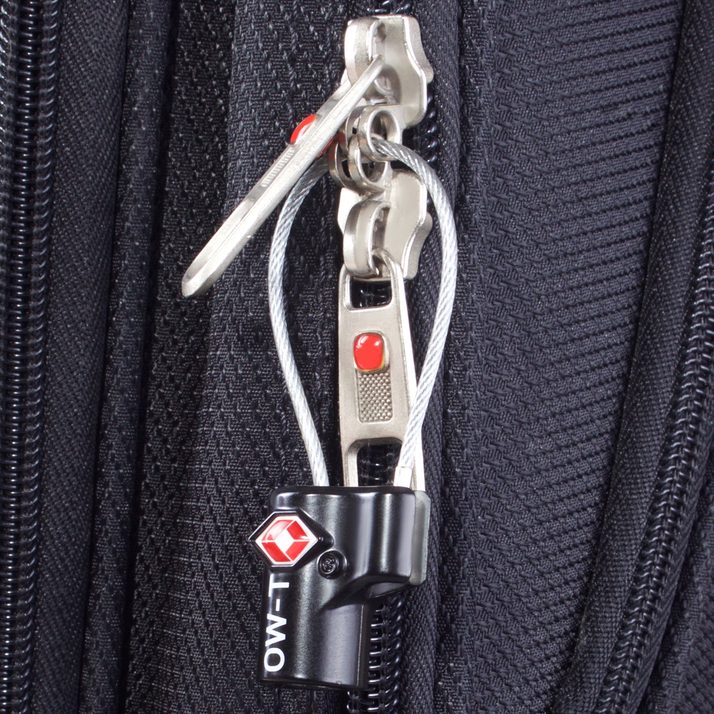 TSA luggage locks. Small black key cable padlocks for suitcases
