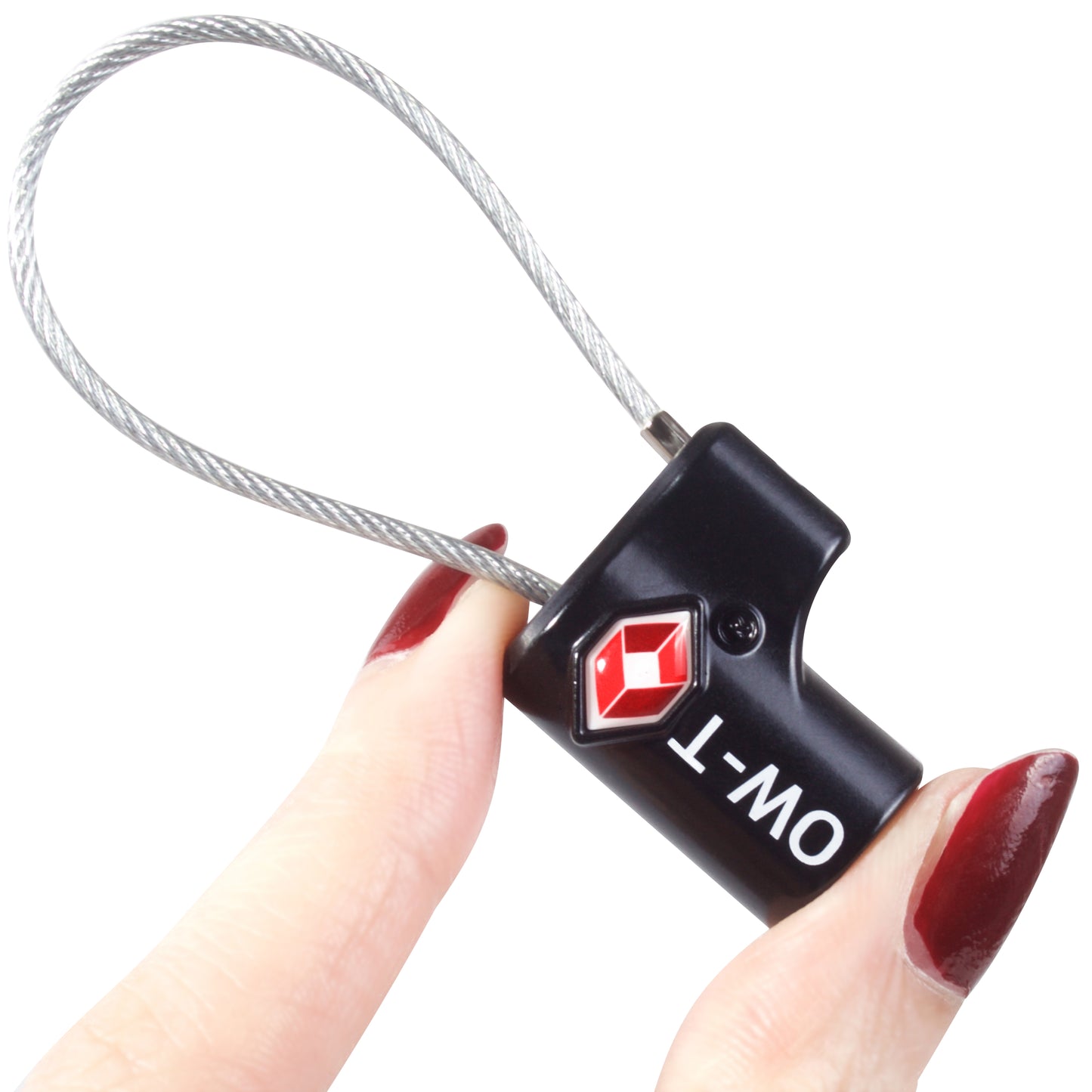TSA luggage locks. Small black key cable padlocks for suitcases