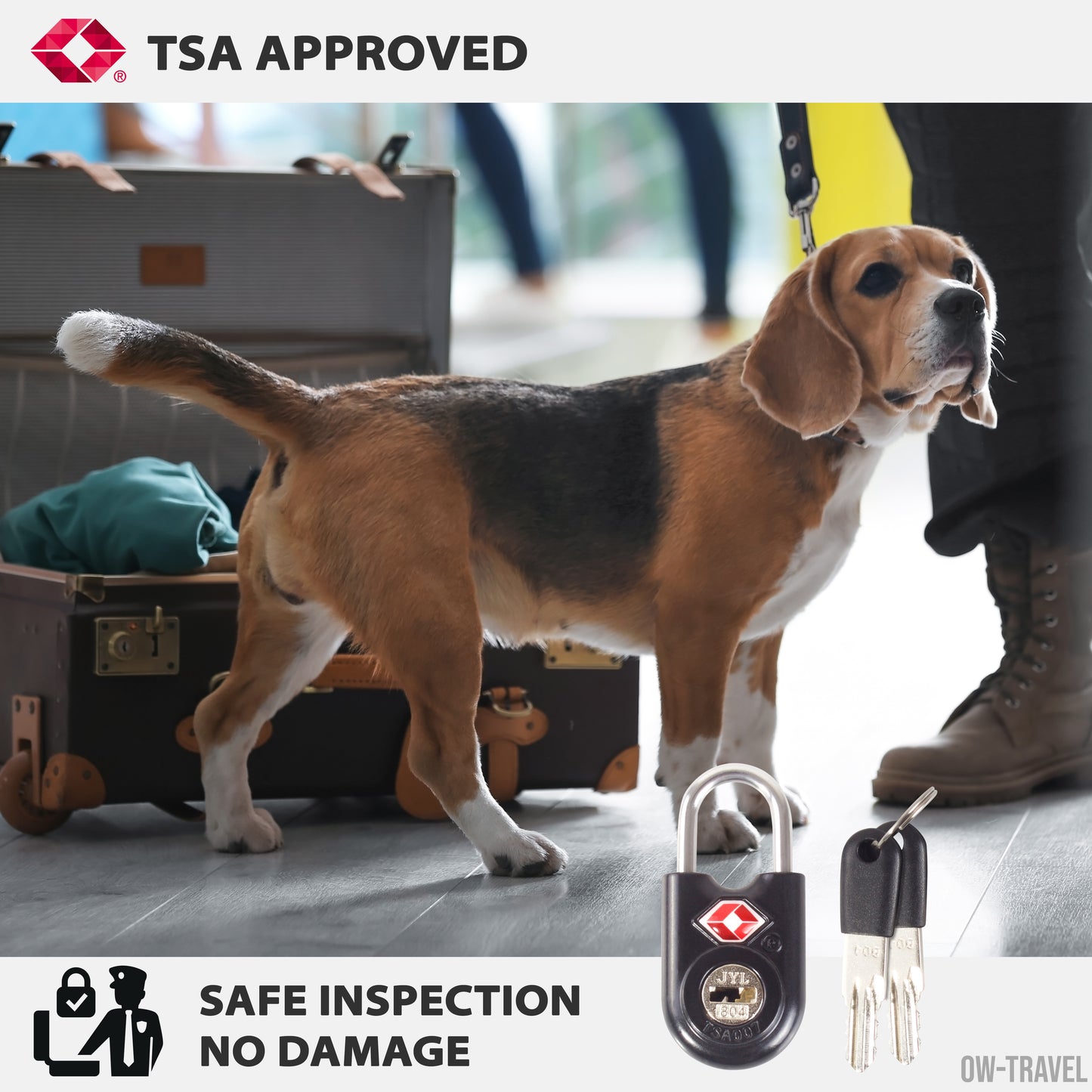 TSA luggage locks. Small black key travel padlocks for suitcases bags lockers