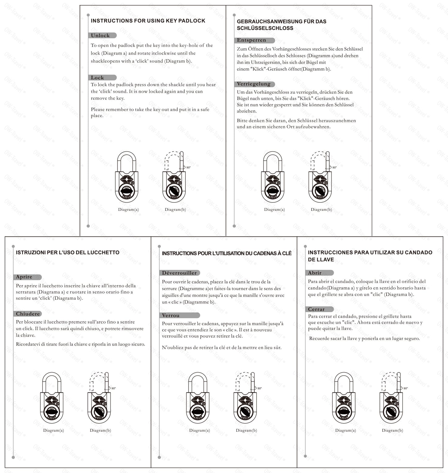 TSA luggage locks. Small black key travel padlocks for suitcases bags lockers