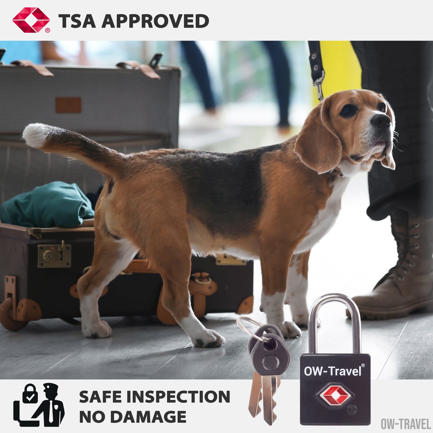 TSA luggage locks. Mini black key travel padlocks for suitcases bags