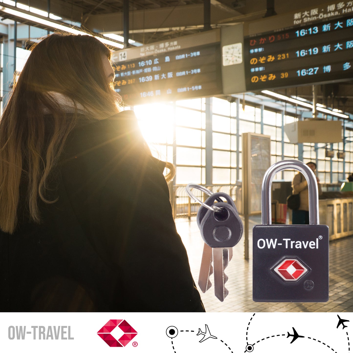 TSA luggage locks. Mini black key travel padlocks for suitcases bags