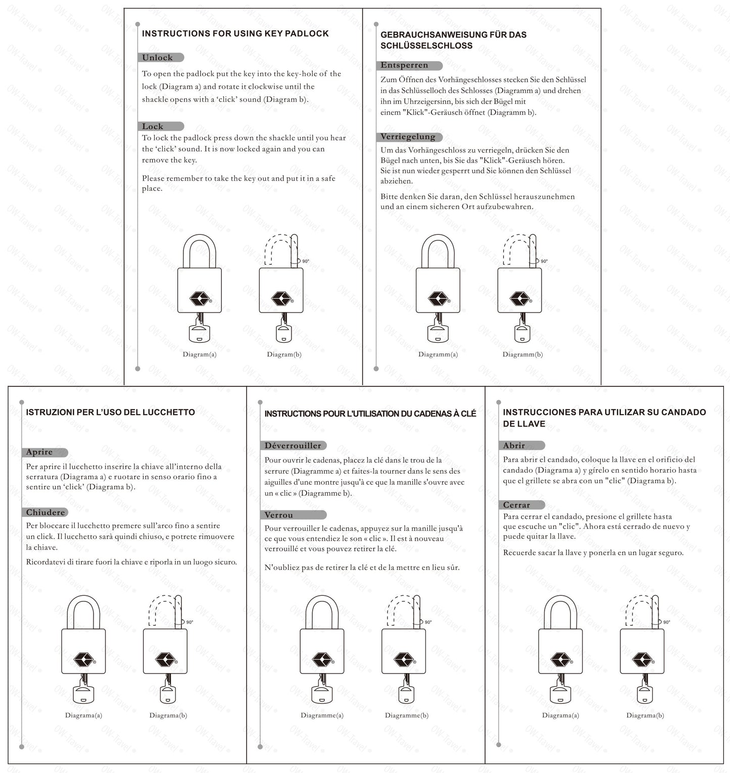 TSA luggage locks. Mini black key travel padlocks for suitcases bags