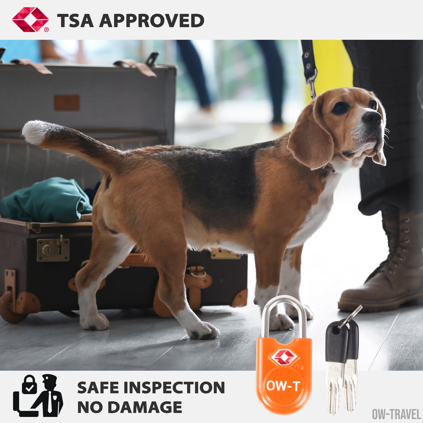 TSA luggage locks.Small orange key travel padlocks for suitcases bags