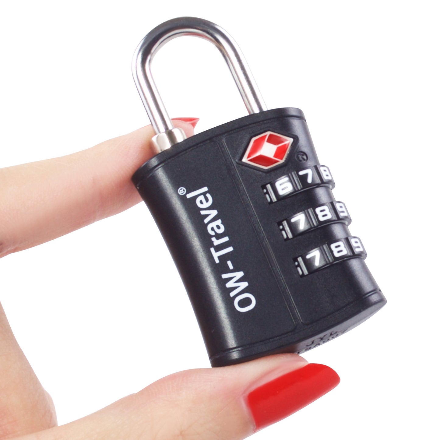 TSA luggage locks. Black 3-dial padlocks for suitcases + baggage tags