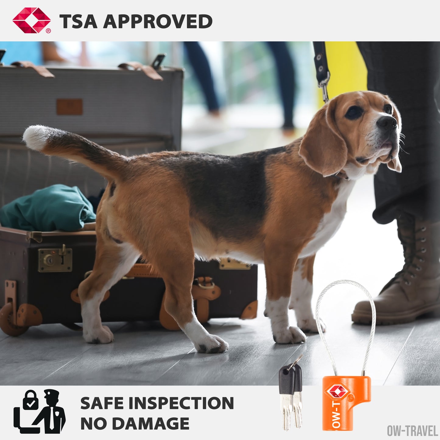 TSA luggage locks. Small orange key cable padlocks for suitcases