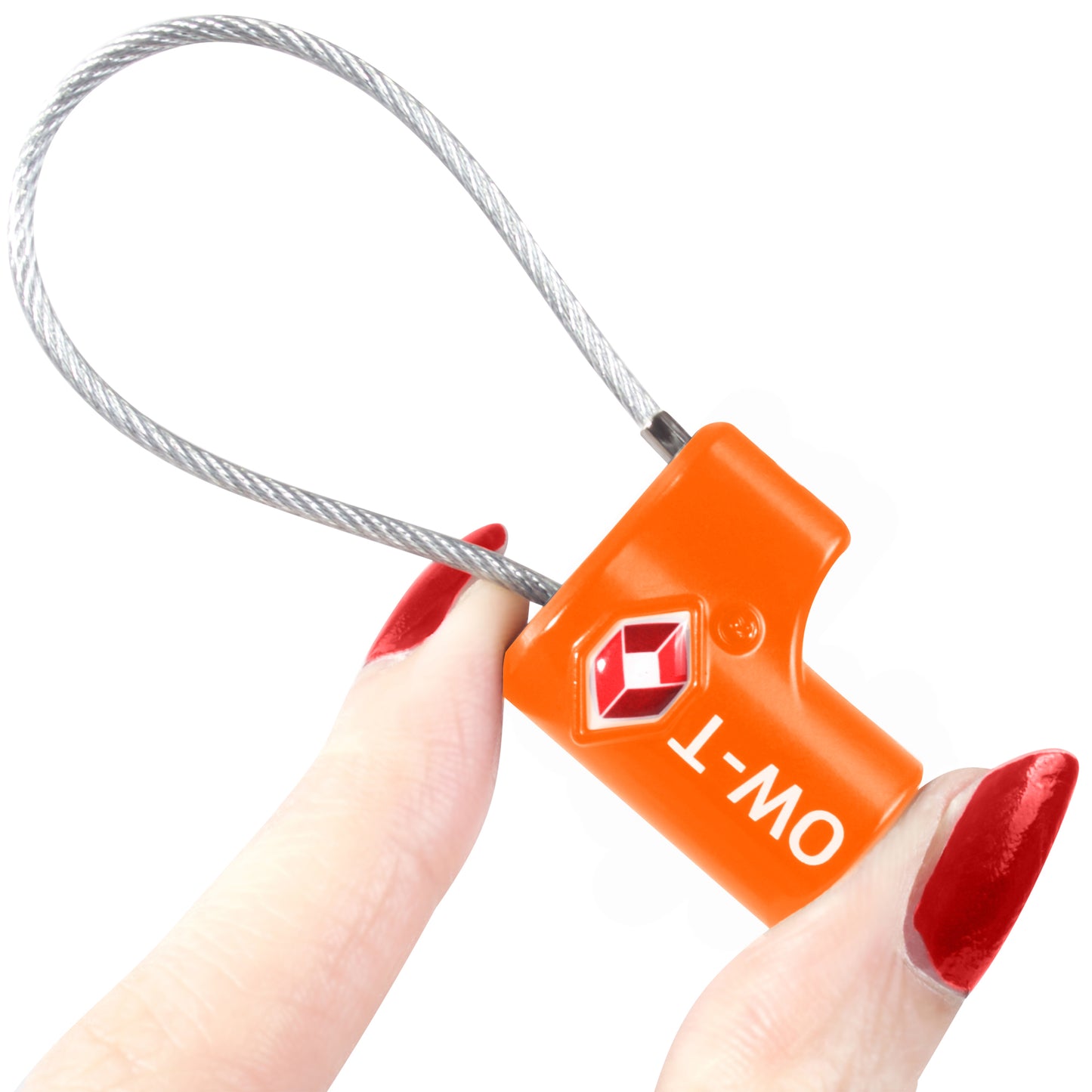 TSA luggage locks. Small orange key cable padlocks for suitcases