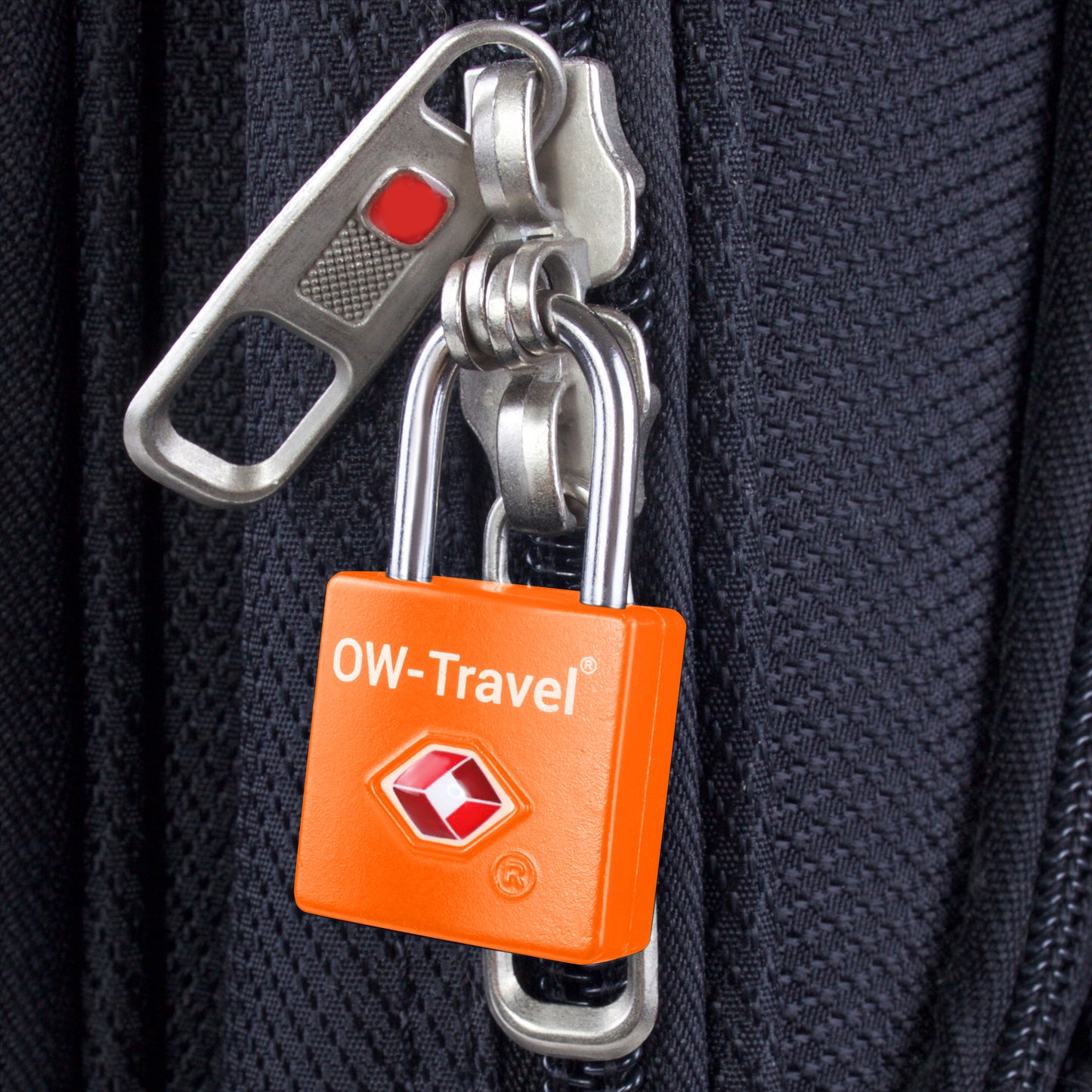 TSA luggage locks. Mini orange key travel padlocks for suitcases bags