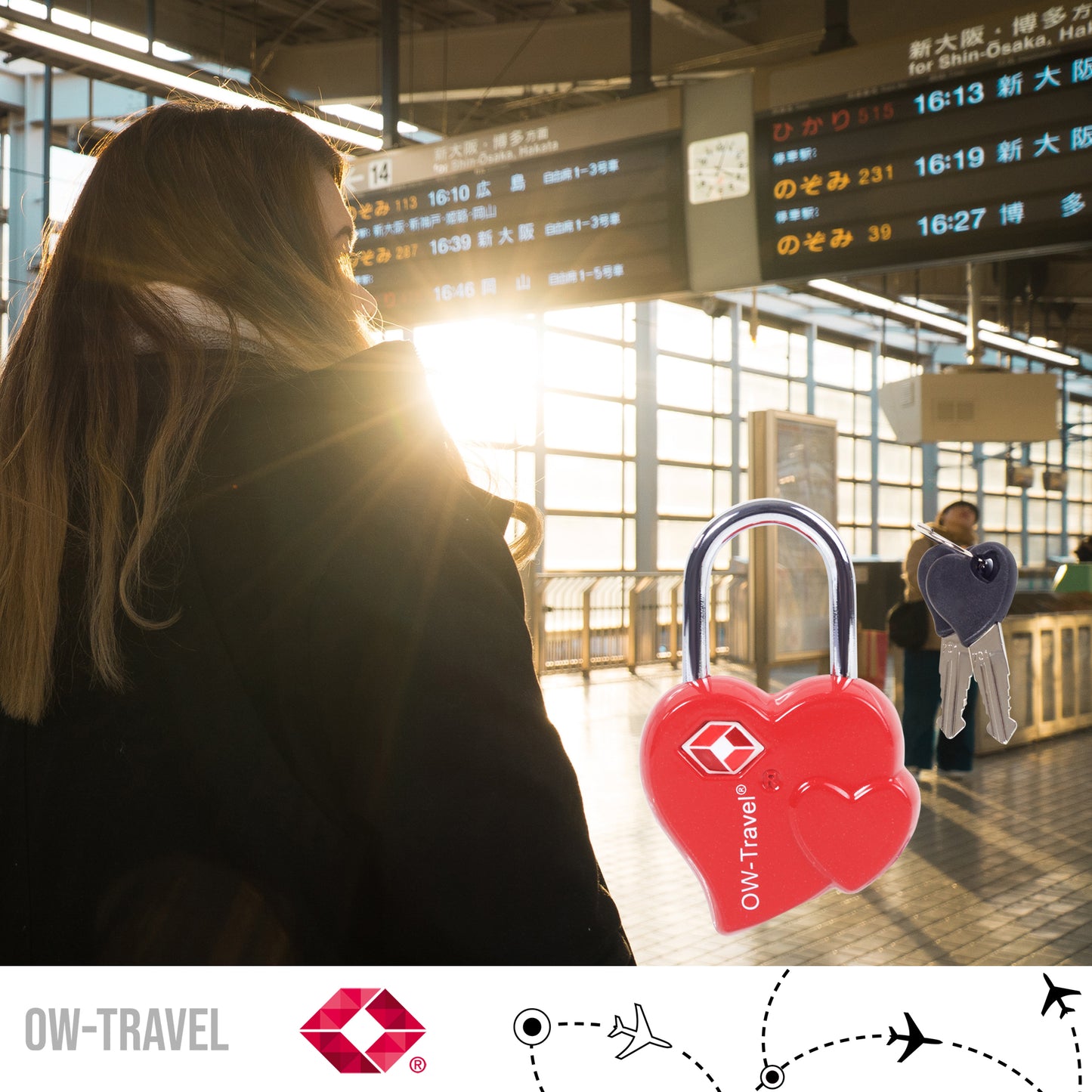 TSA luggage locks. Small red heart shaped valentine keyed padlocks