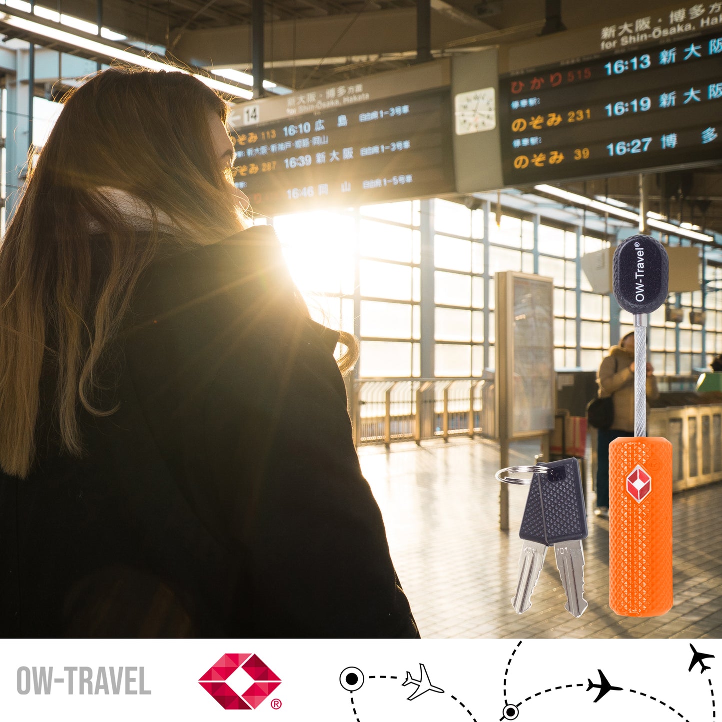 TSA luggage locks. Orange key cable padlocks for suitcases lockers