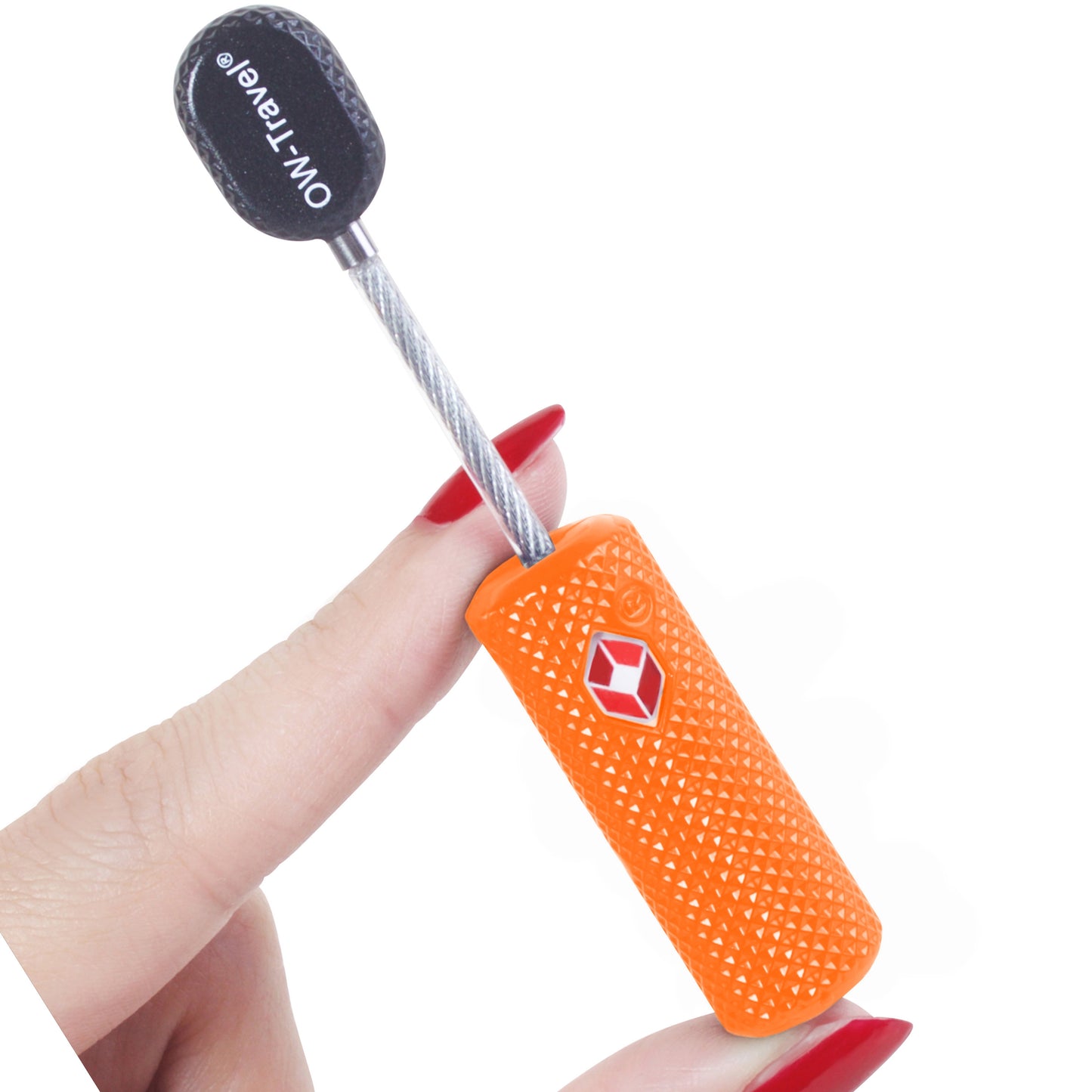 TSA luggage locks. Orange key cable padlocks for suitcases lockers