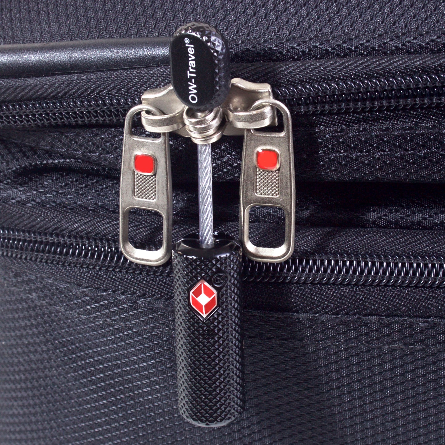 TSA luggage locks. Black key cable padlocks for suitcases lockers
