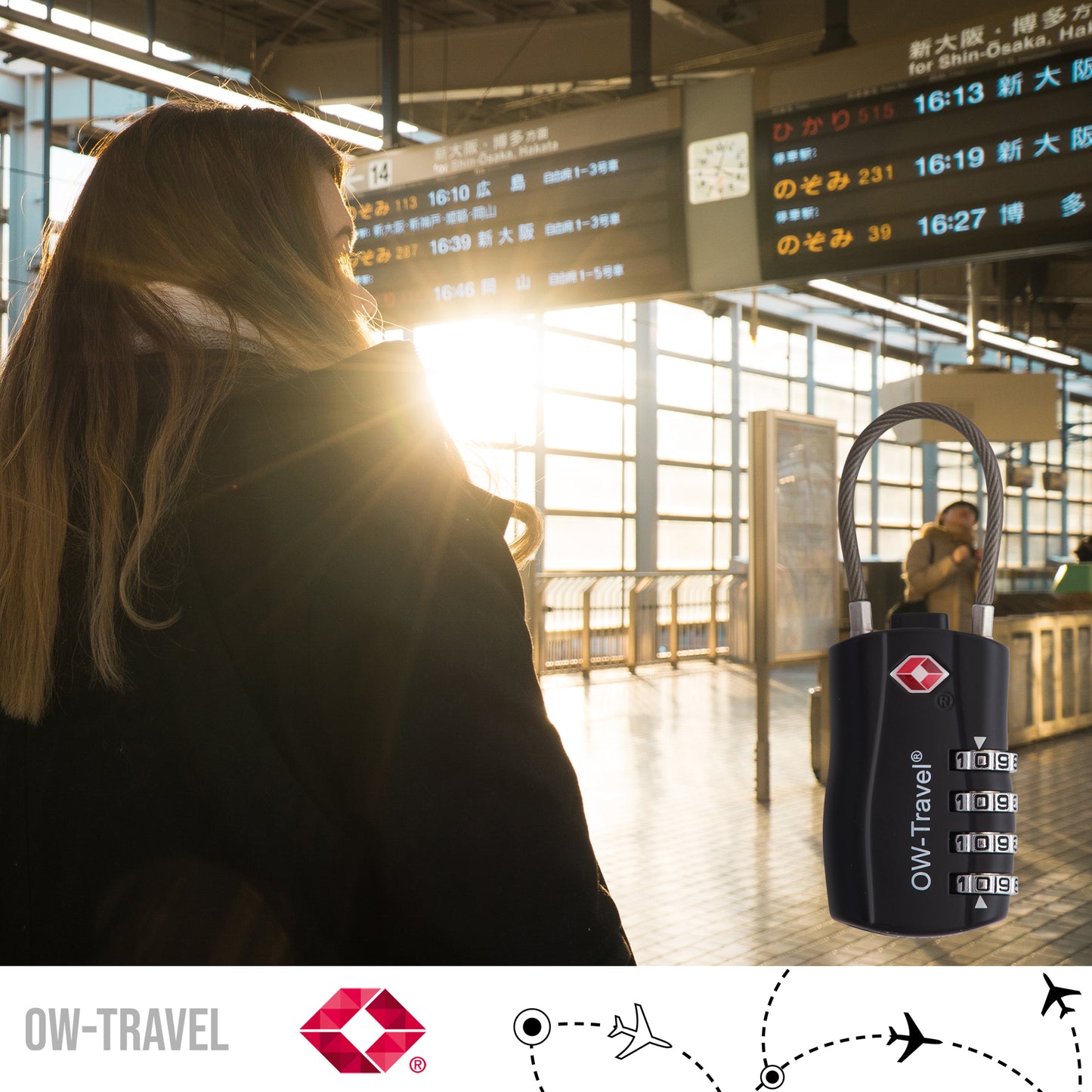 TSA luggage locks. Black cable padlocks for suitcases gym lockers bags