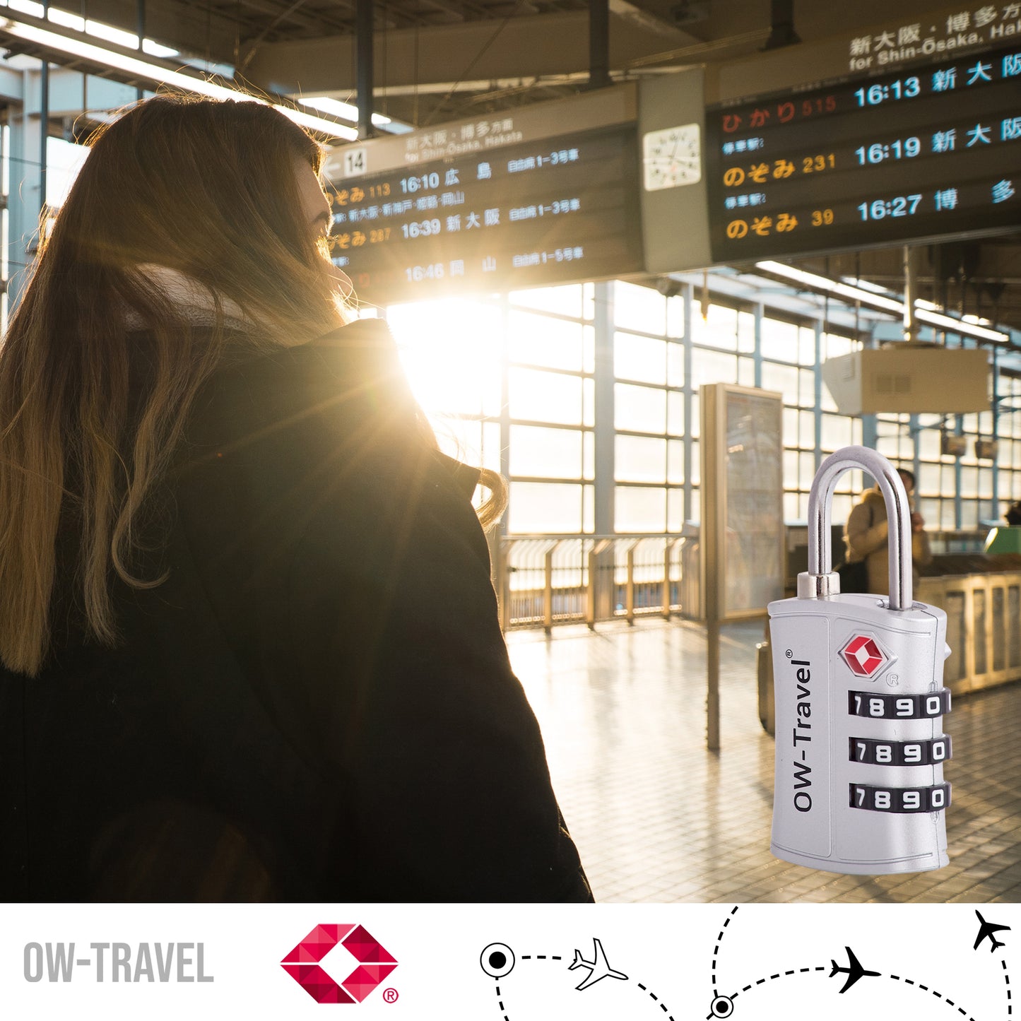 TSA luggage locks. Silver 3-dial padlocks for suitcases lockers bags