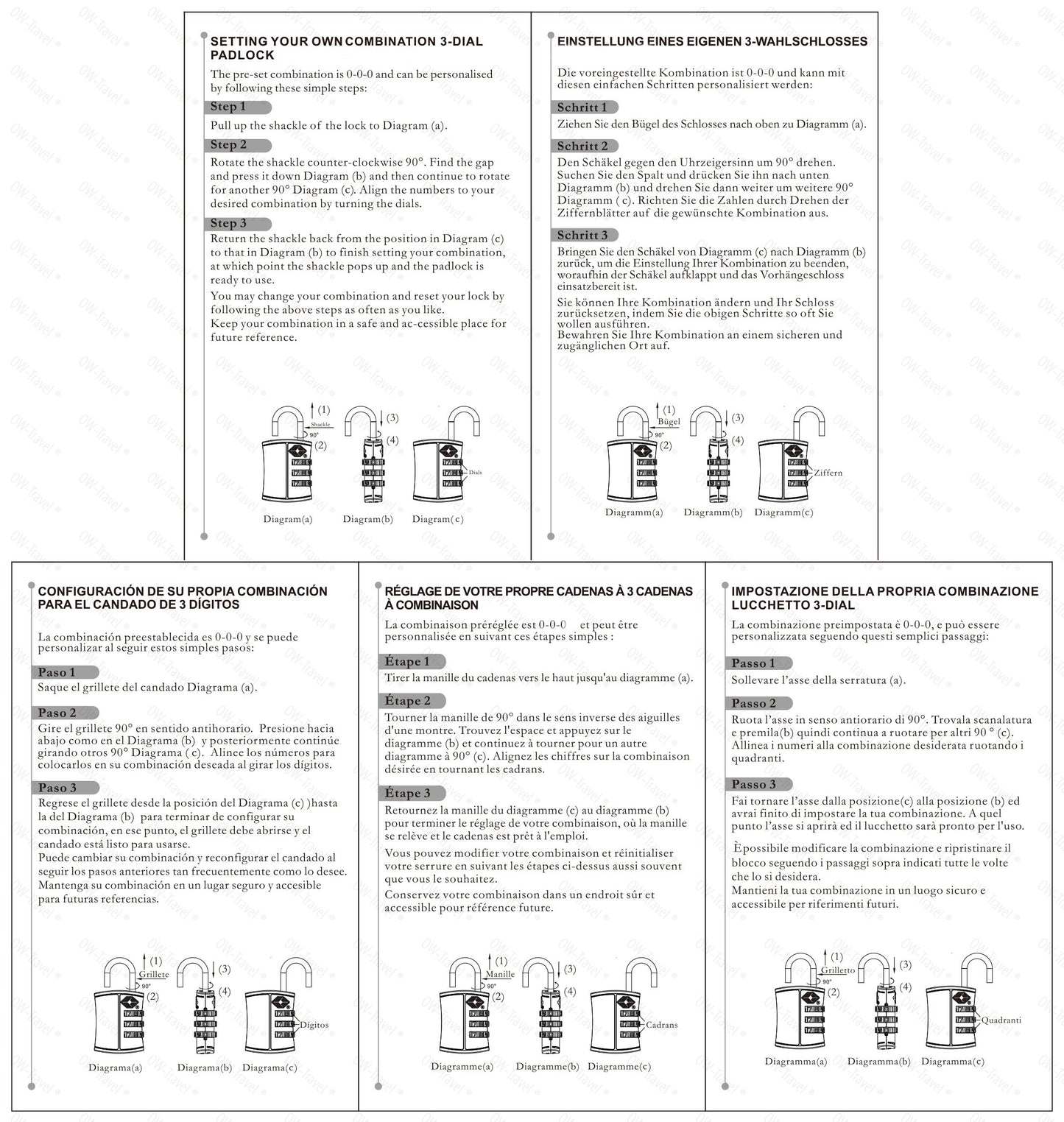 TSA luggage locks. Silver 3-dial padlocks for suitcases lockers bags