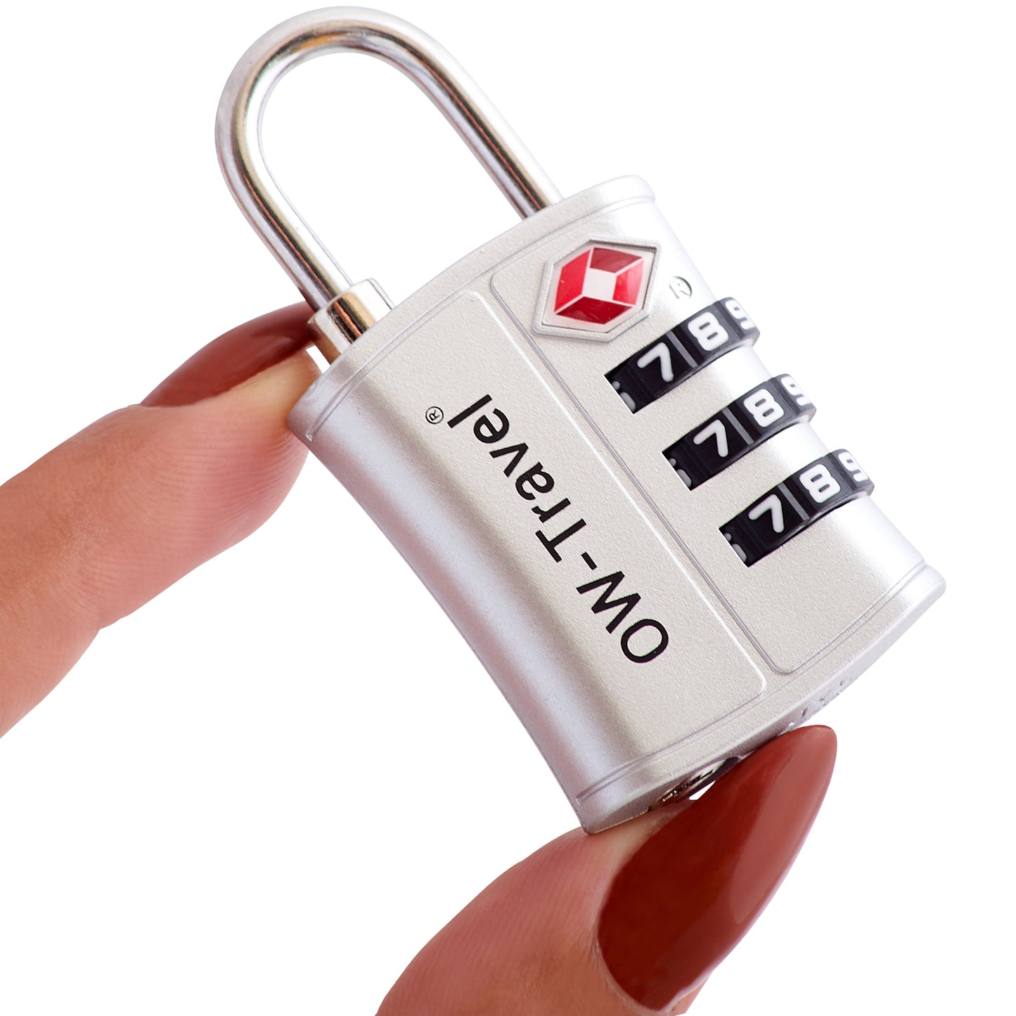 TSA luggage locks. Silver 3-dial padlocks for suitcases lockers bags