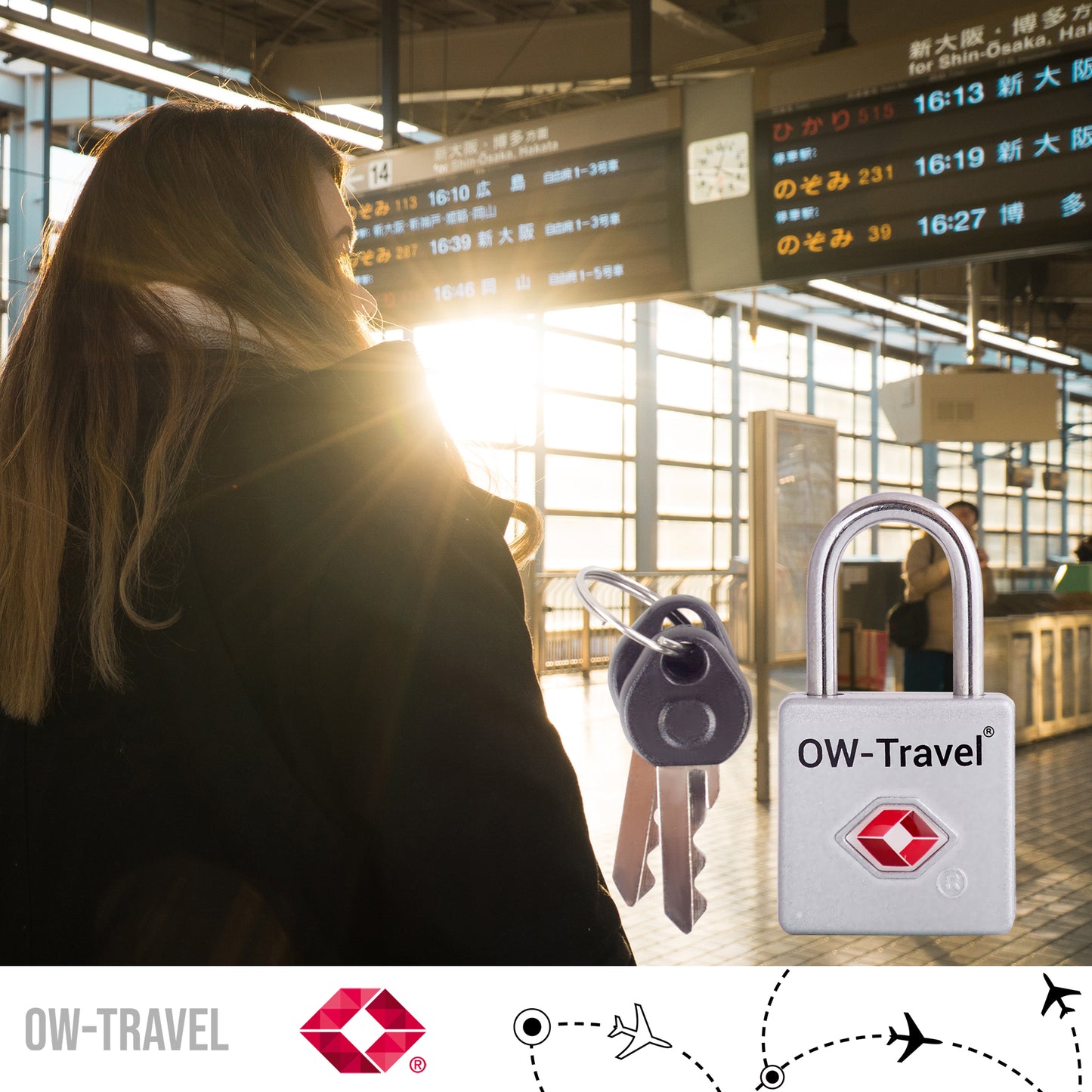 TSA luggage locks. Mini silver key travel padlocks for suitcases bags