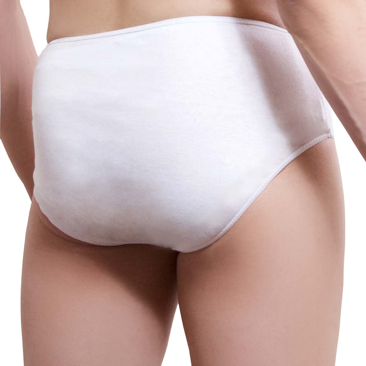 Super Soft Premium Quality Men's Disposable Cotton Briefs (5 Pack) - Lightweight Throw Away Underwear Briefs Pants Underpants Travel Hospital Spa Day Waxing Massage Sauna Salon Emergency - One-Wear