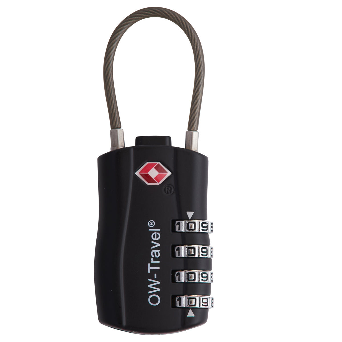 TSA luggage locks. Black cable padlocks for suitcases gym lockers bags