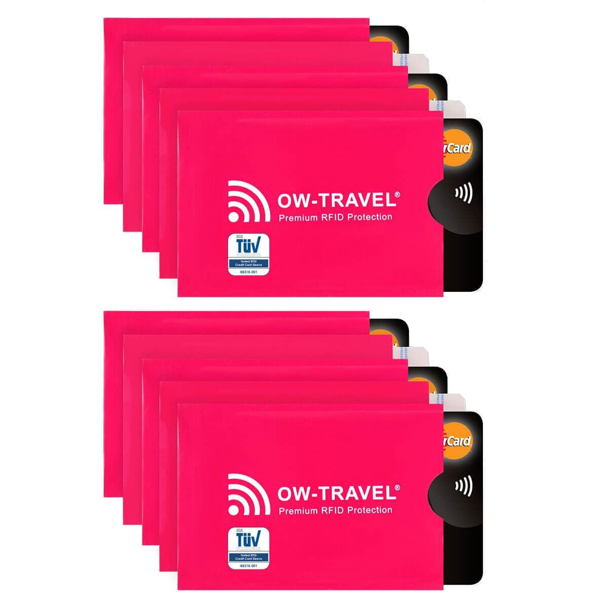✅ TÜV Approved RFID & NFC Blocking Credit Card + Passport Protector Sleeves - Identity Theft Protection for Contactless Cards - One-Wear