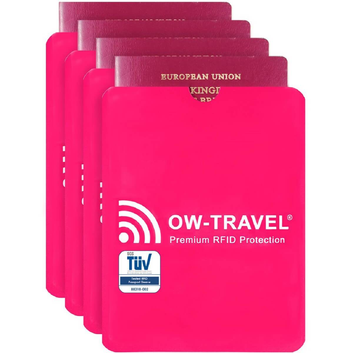 ✅ TÜV Approved RFID & NFC Blocking Credit Card + Passport Protector Sleeves - Identity Theft Protection for Contactless Cards - One-Wear