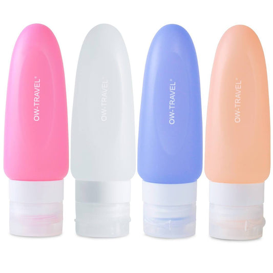 ✅ Silicone Travel Bottles - TSA Compliant Leakproof BPA Free Refillable Squeezable for Liquids Creams Lotions Travel Shampoo Conditioner - One-Wear