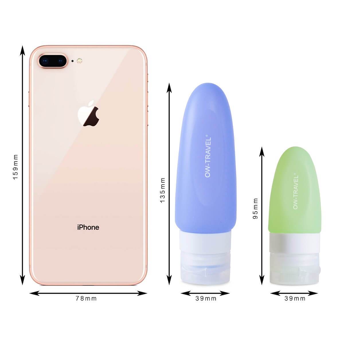 ✅ Silicone Travel Bottles - TSA Compliant Leakproof BPA Free Refillable Squeezable for Liquids Creams Lotions Travel Shampoo Conditioner - One-Wear