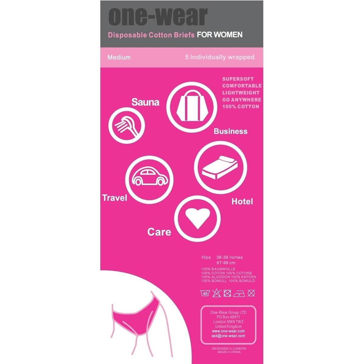 Supersoft 100% Natural Cotton Premium Quality Disposable Knickers - 5 Pack - Comfortable Lightweight for Hospital Pregnancy Postpartum Underwear Maternity Knickers. Travel Pants Panties Briefs - One-Wear