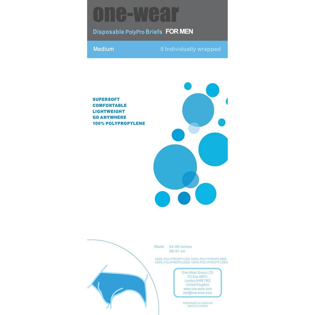 Super Soft Men's Disposable Briefs (5 Pack) - Comfortable Lightweight Go Anywhere Underwear ideal for Travel Hospital Spa Massage Tanning Salon Waxing - One-Wear