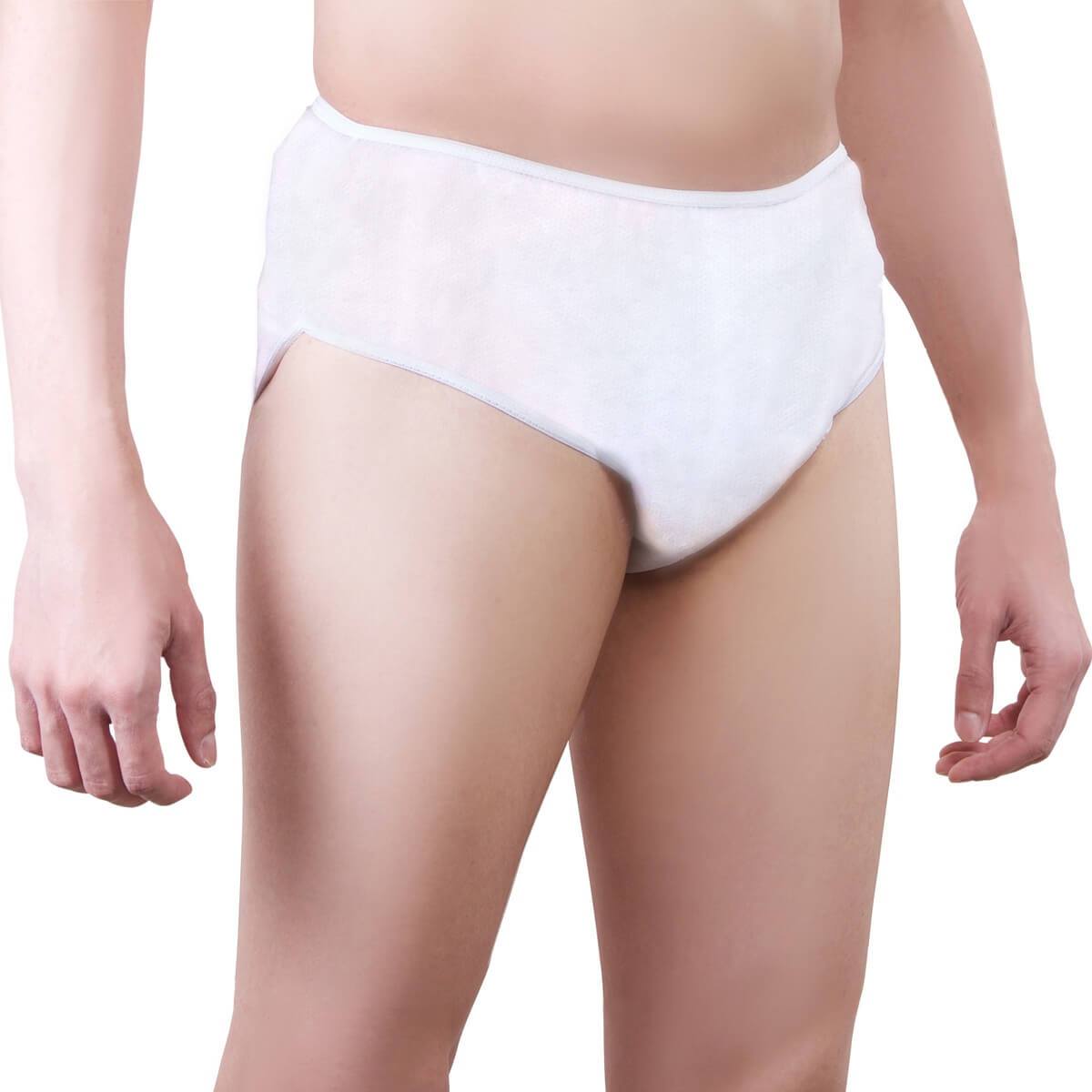 Super Soft Men's Disposable Briefs (5 Pack) - Comfortable Lightweight Go Anywhere Underwear ideal for Travel Hospital Spa Massage Tanning Salon Waxing - One-Wear
