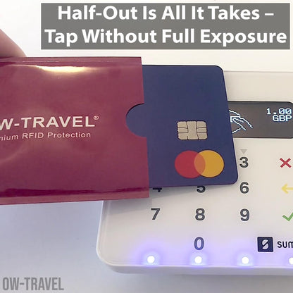 Pink RFID blocking contactless credit card security protector sleeves