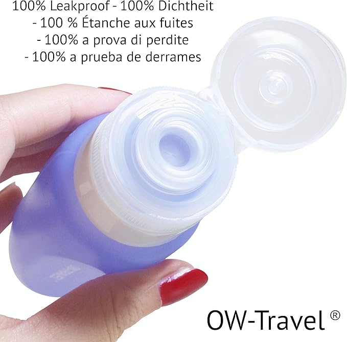 Silicone travel bottles. Leakproof refillable TSA Compliant 4 pcs