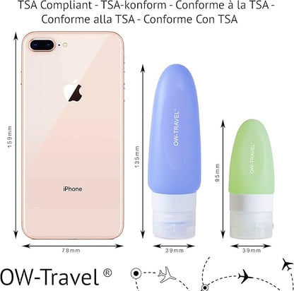 Silicone travel bottles. Leakproof refillable TSA Compliant 4 pcs