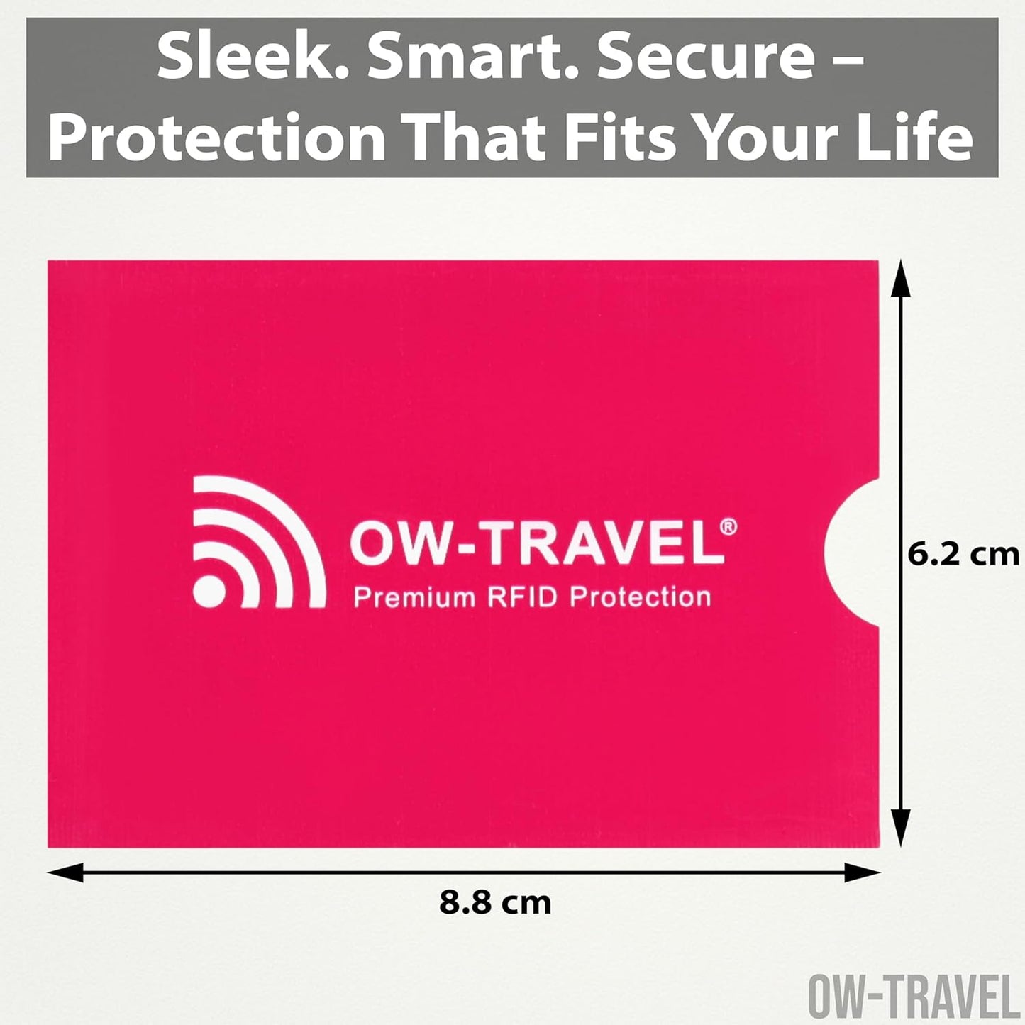 Pink RFID blocking contactless credit card security protector sleeves