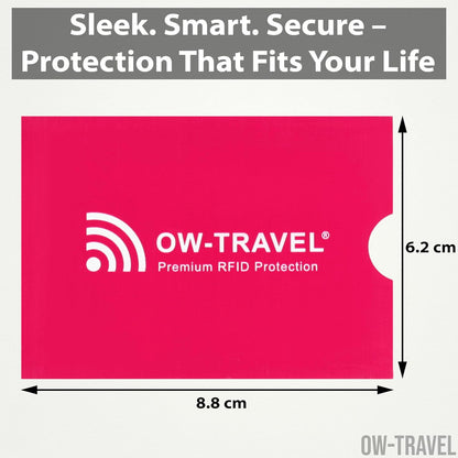 Pink RFID blocking contactless credit card security protector sleeves