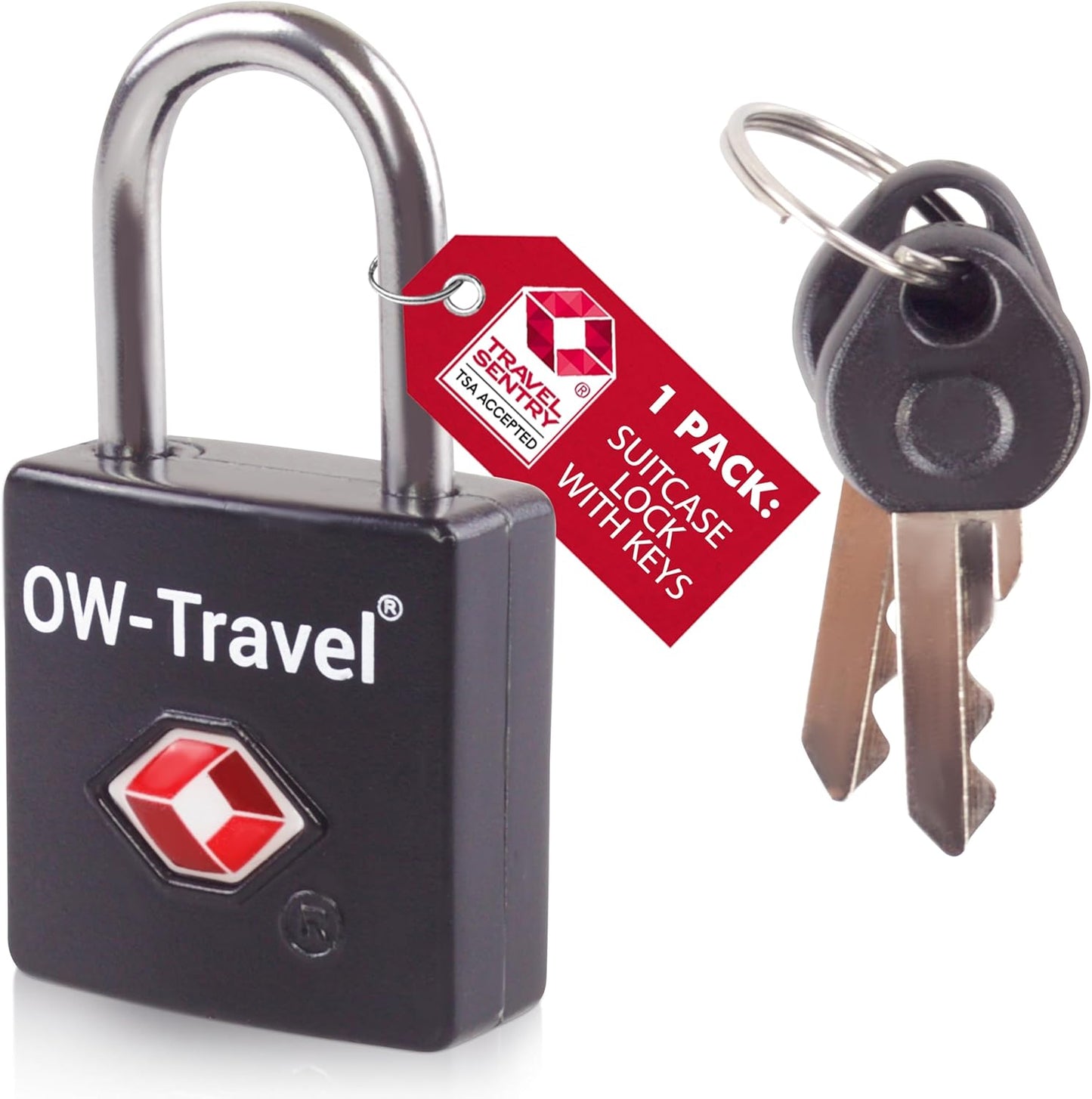 TSA luggage locks. Mini black key travel padlocks for suitcases bags