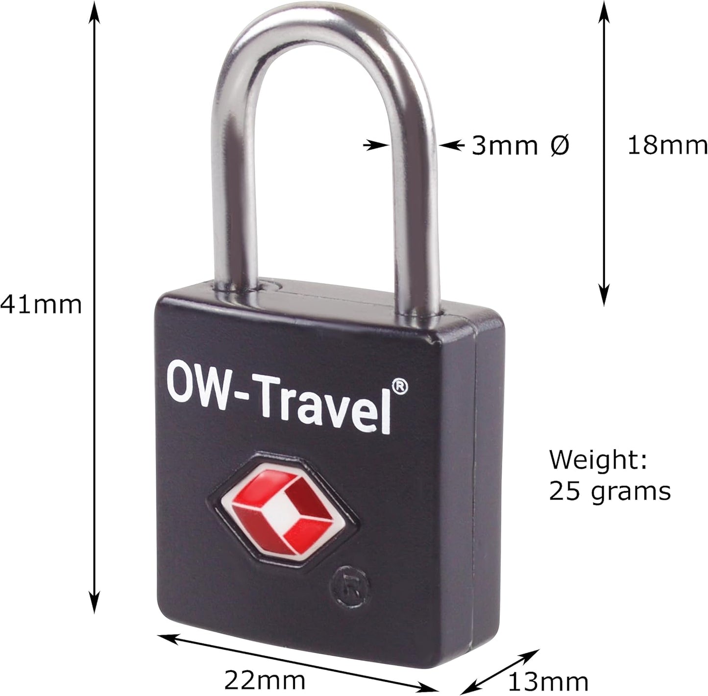 TSA luggage locks. Mini black key travel padlocks for suitcases bags