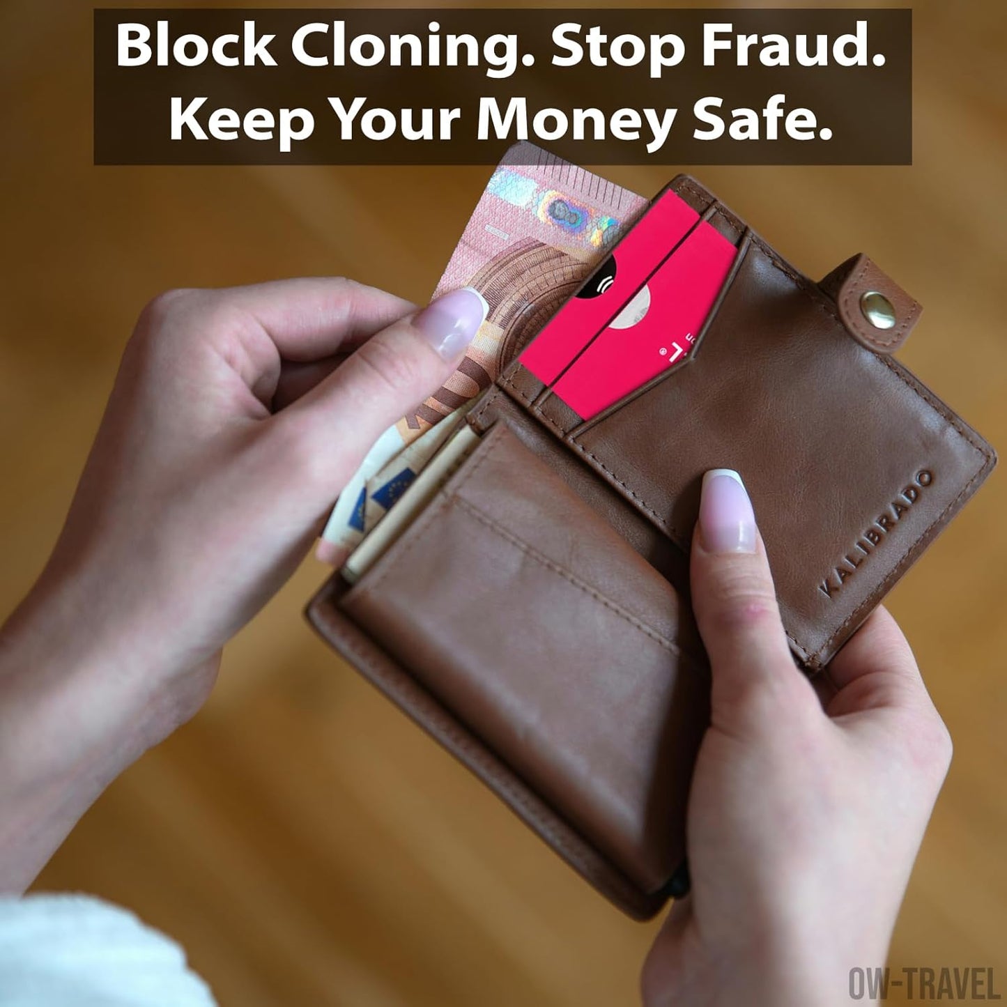 Pink RFID blocking contactless credit card security protector sleeves