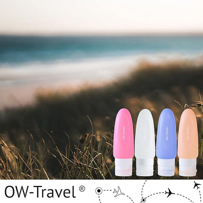 Silicone travel bottles. Leakproof refillable TSA Compliant 4 pcs